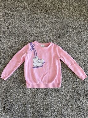 Little English Pink Knit Ice Skate Pullover